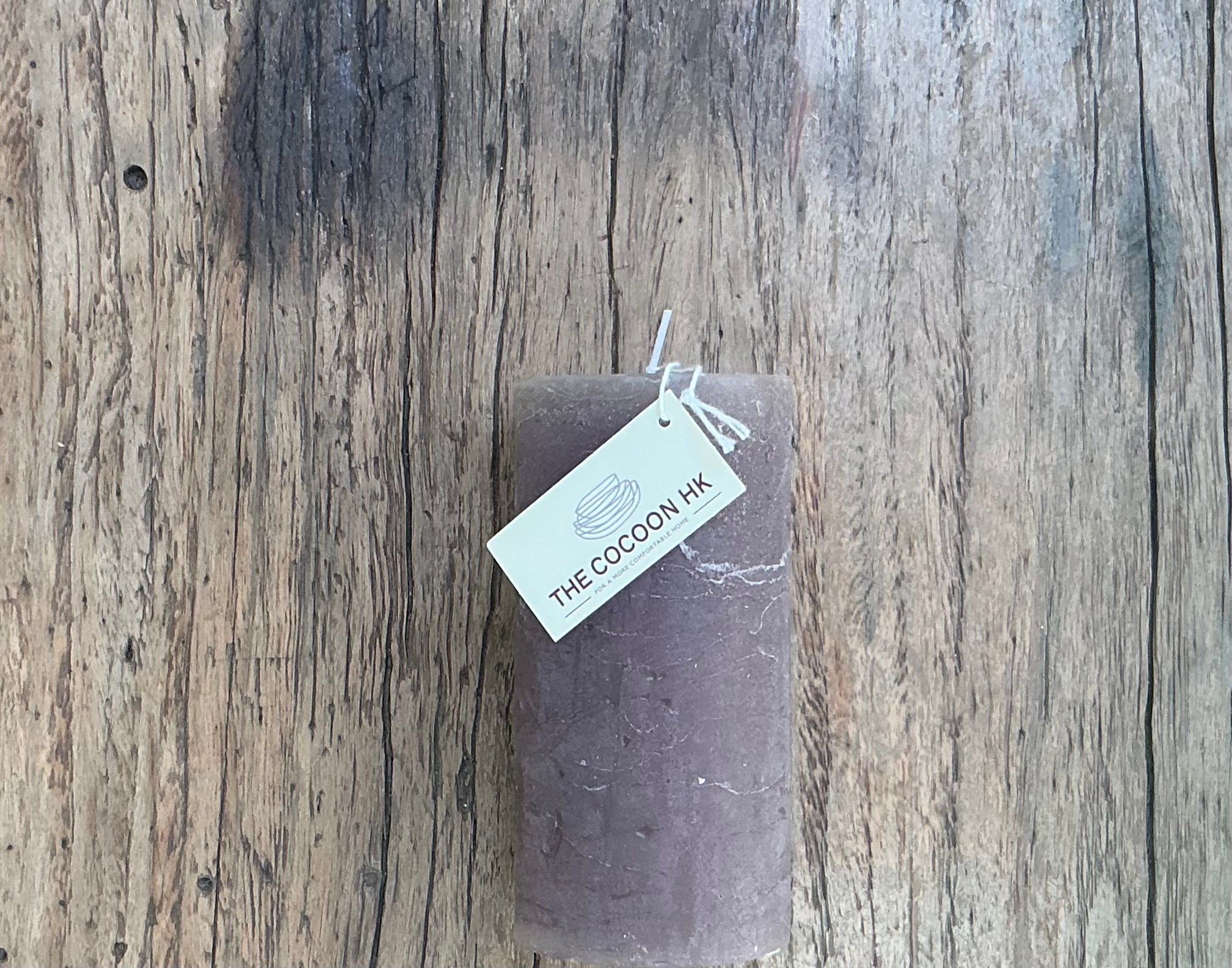 Rustic pillar candle 6x12cm - beige