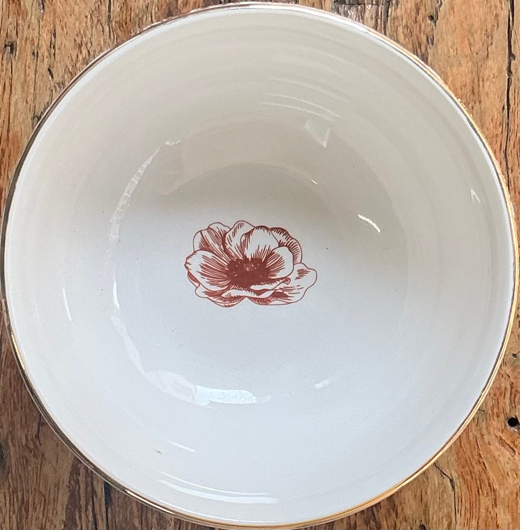 Small 12cm bowl with Butterfly design - red