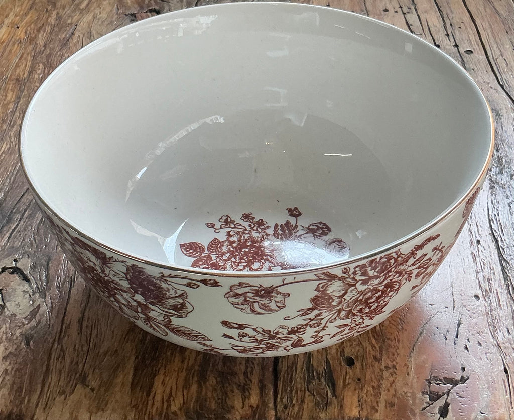 Noodle bowl 18cm with Butterfly design - red