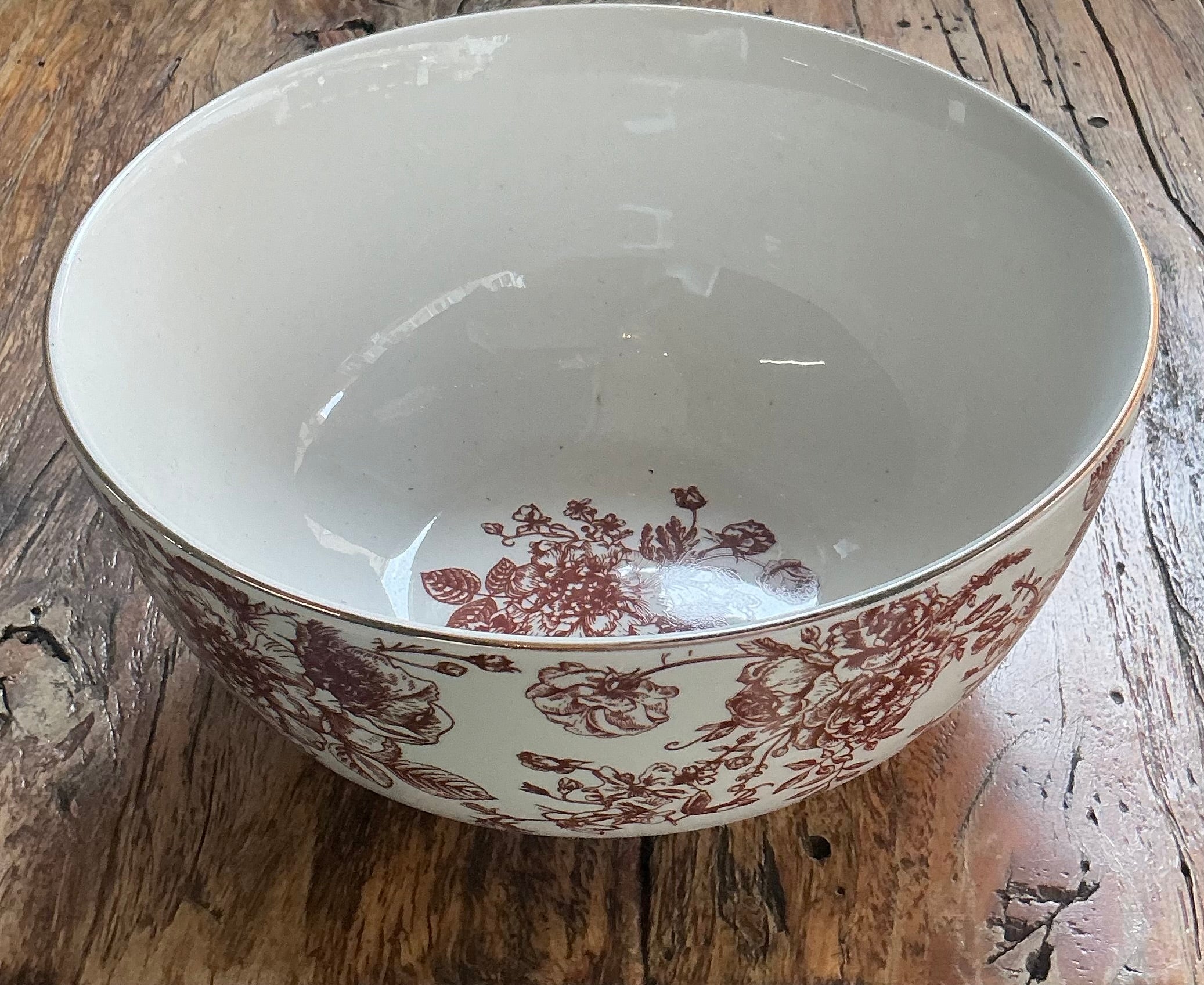 Noodle bowl 18cm with Butterfly design - red