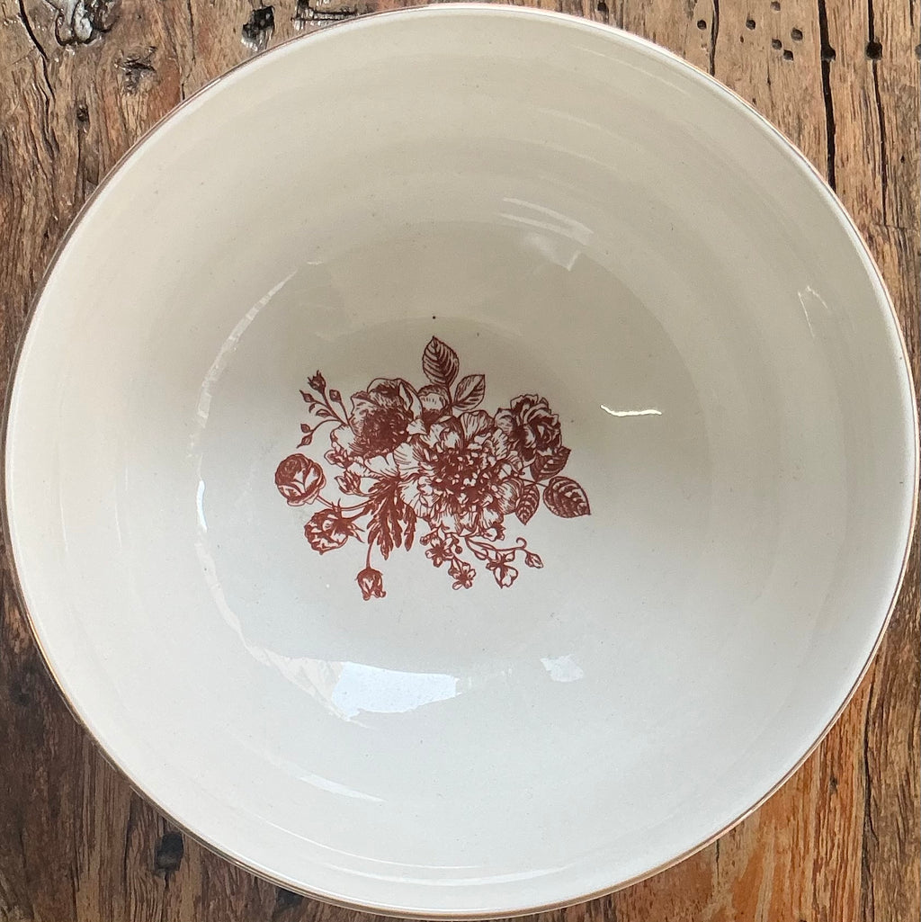 Noodle bowl 18cm with Butterfly design - red