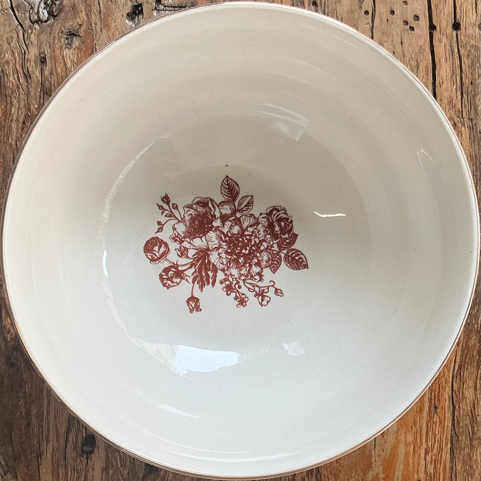 Noodle bowl 18cm with Butterfly design - red