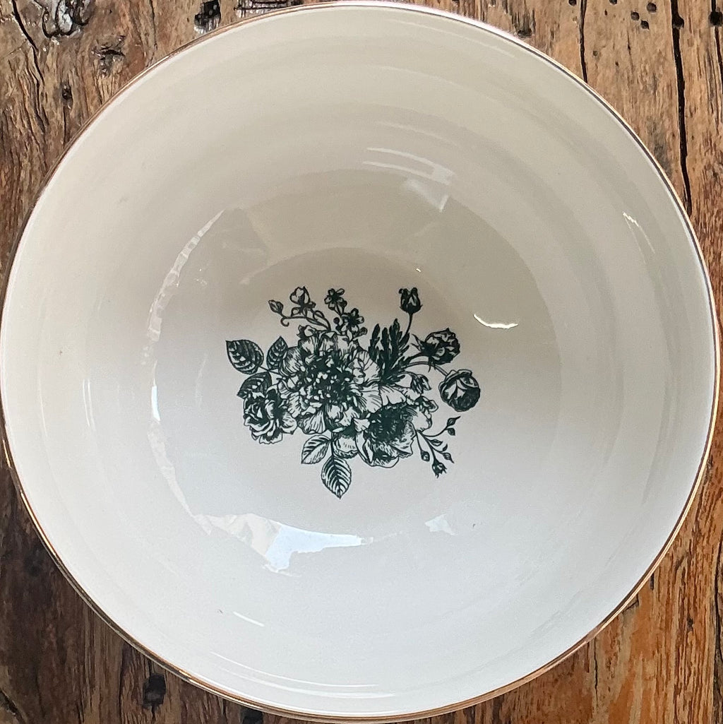 Noodle bowl 18cm with Butterfly design - green