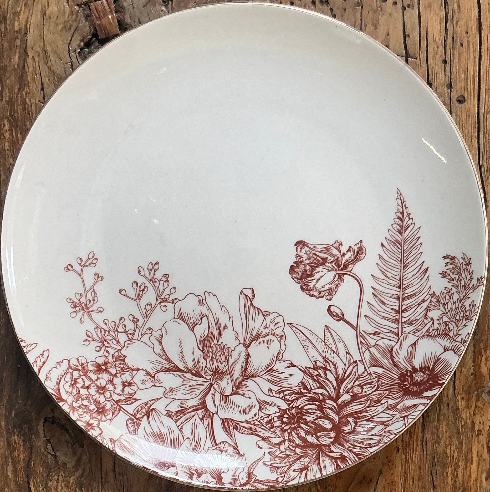 Dinnerplate 27cm with Butterfly design - red