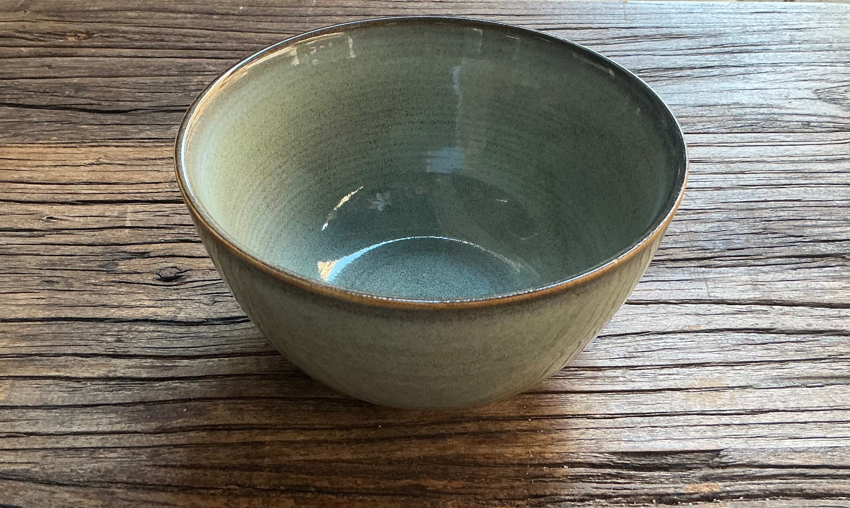 Cereal bowl 14cm - reactive glaze - duck egg color
