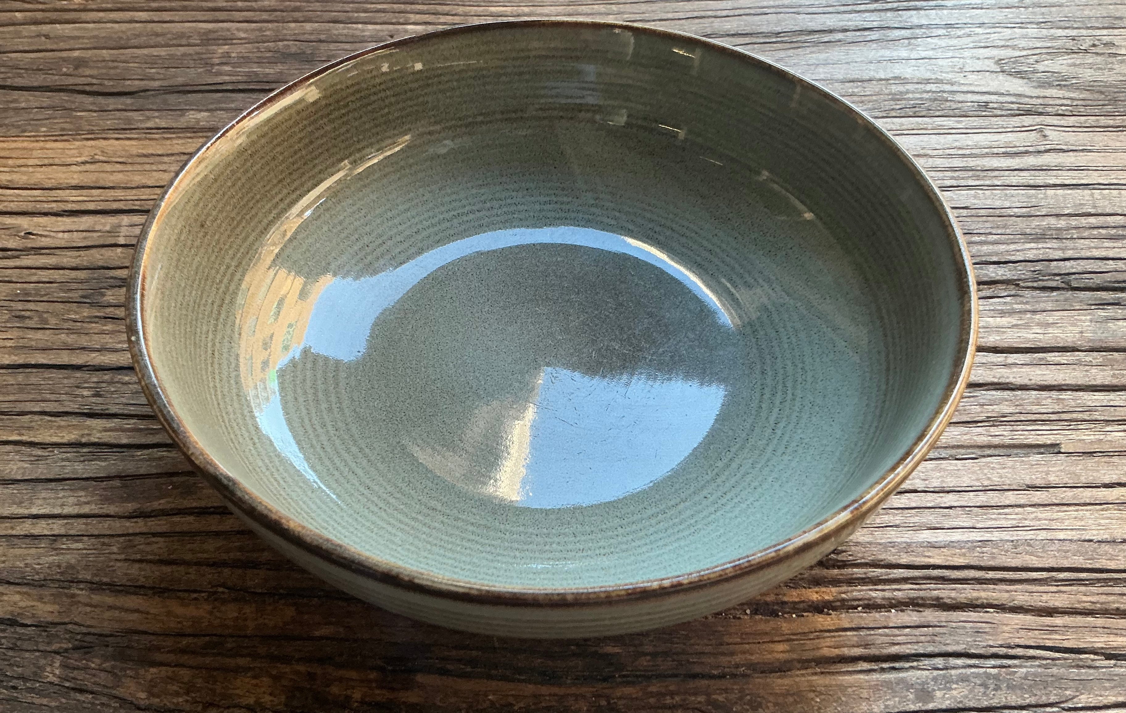 Deep plate 18cm - reactive glaze - duck egg color