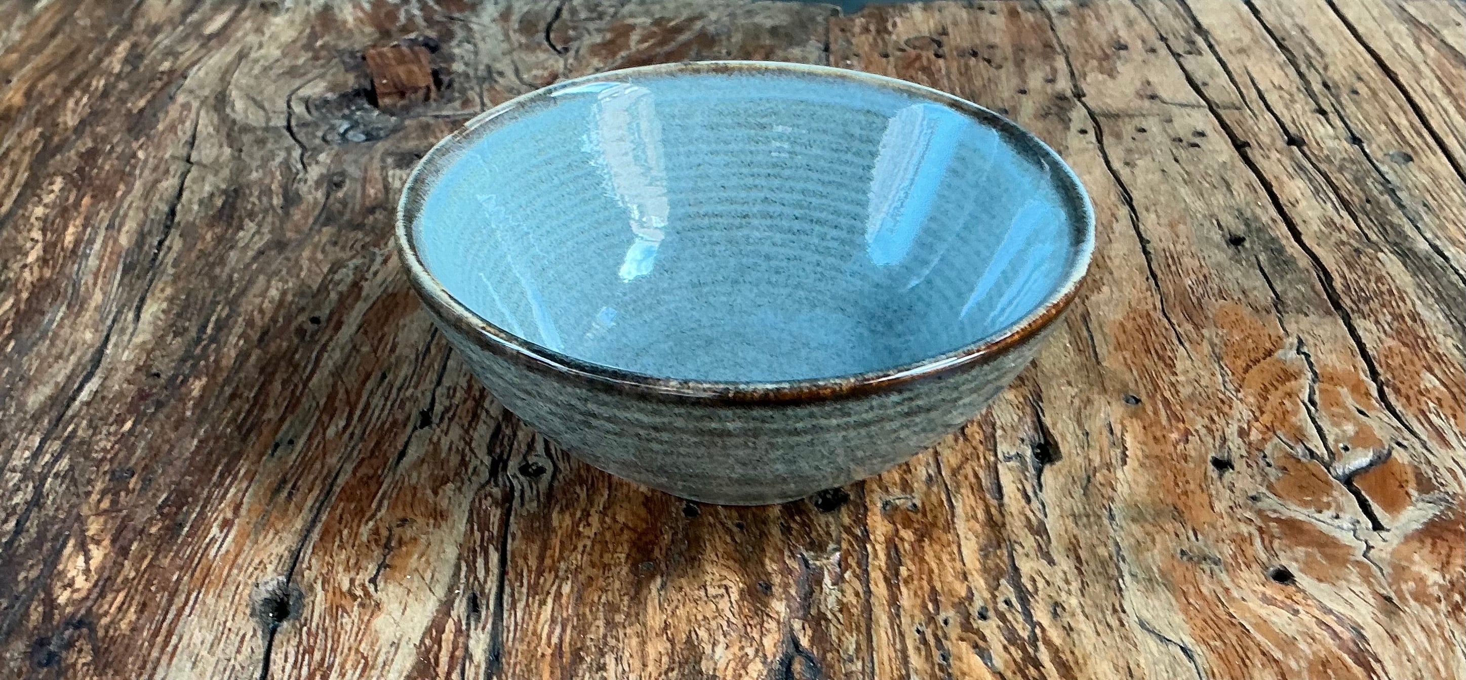 Small bowl 10cm - reactive glaze - duck egg color